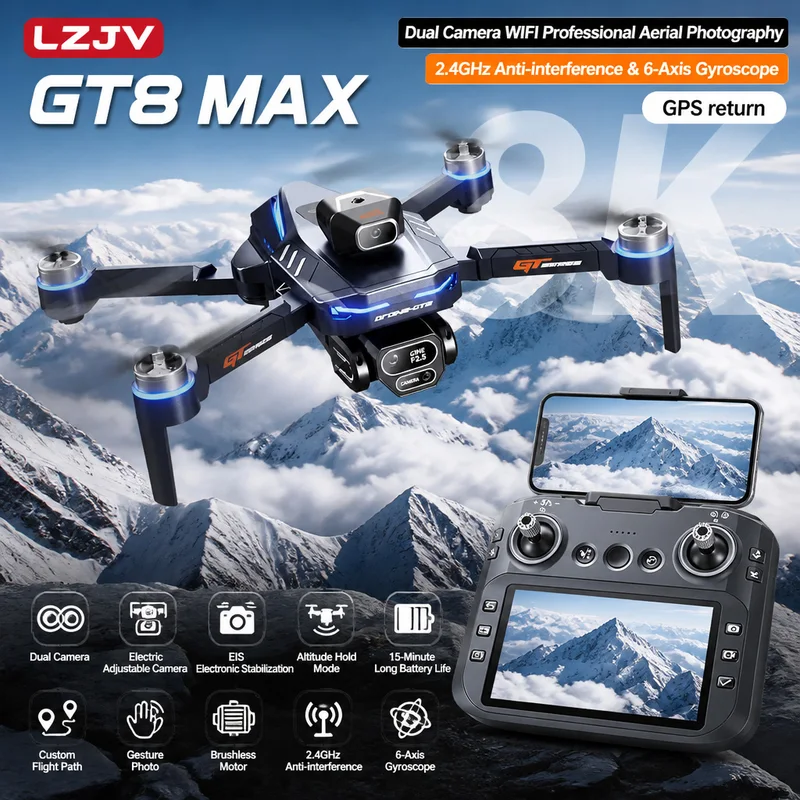 GT8 Max折りたたみ式ドローン 8K HDプロフェッショ - Drone Kit With Camera のレビューと価格