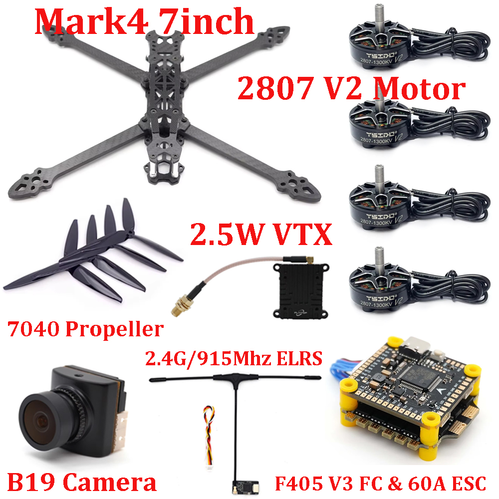 Mark4 7インチフレームキット F405 V3 FC 6 - Drone Kit Build Yourself のレビューと価格